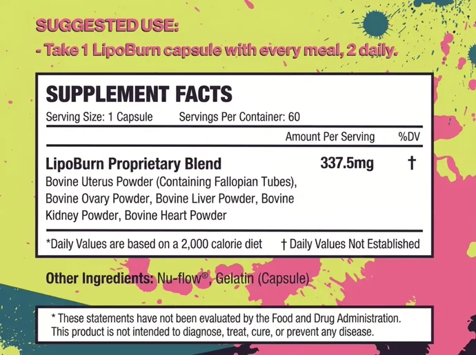 LipoBurn supplement facts
